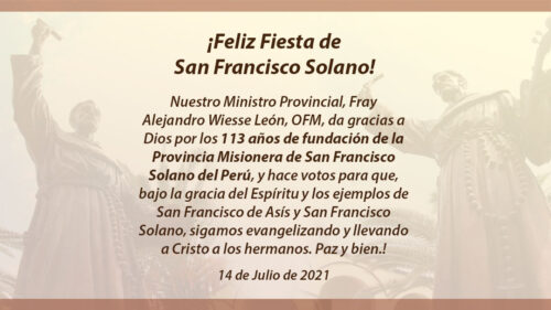 ¡Feliz Fiesta de San Francisco Solano!