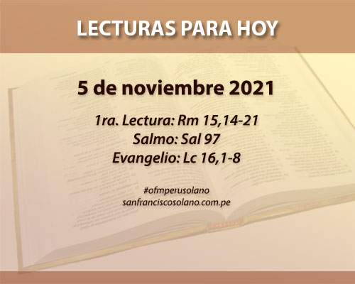 Lecturas del día: 5 de noviembre 2021