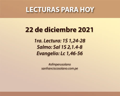 Lecturas del día: 22 de diciembre 2021