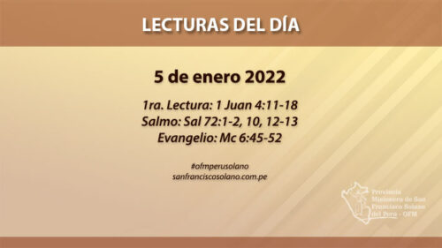 Lecturas del día: 5 de enero 2022