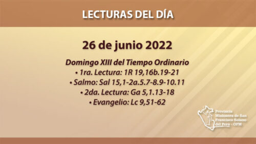 Lecturas del día: 26 de junio 2022