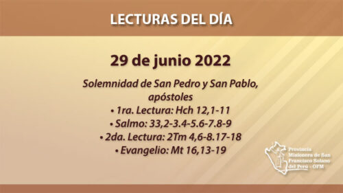 Lecturas del día: 29 de junio 2022