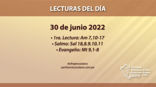 Lecturas del día: 30 de junio 2022