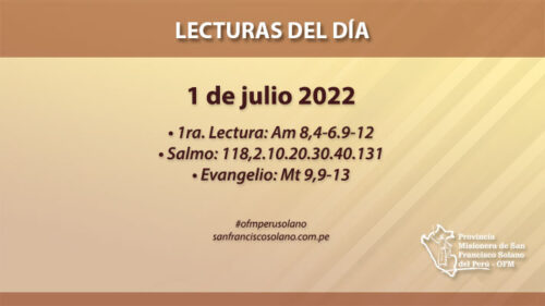 Lecturas del día: 1 de julio 2022