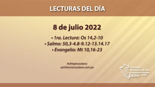 Lecturas del día: 8 de julio 2022