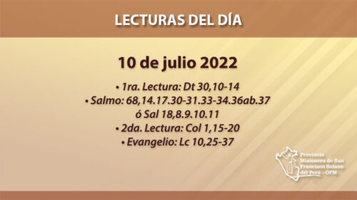 Lecturas del día: 10 de julio 2022