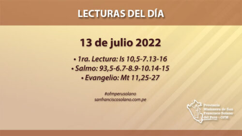 Lecturas del día: 13 de julio 2022