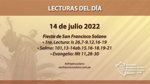 Lecturas del día: 14 de julio 2022