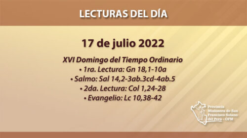 Lecturas del día: 17 de julio 2022