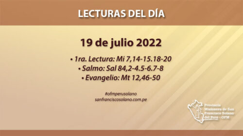 Lecturas del día: 19 de julio 2022