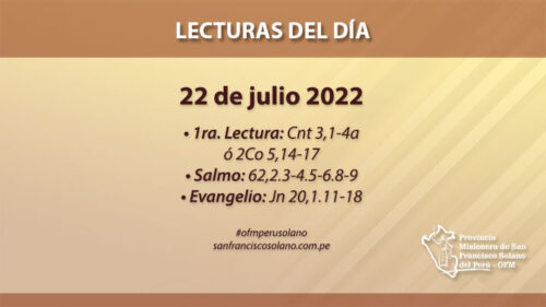 Lecturas del día: 22 de julio 2022