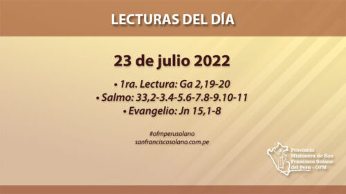 Lecturas del día: 23 de julio 2022