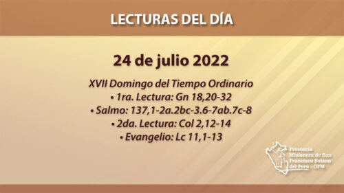 Lecturas del día: 24 de julio 2022