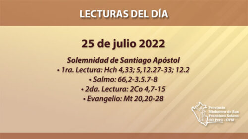 Lecturas del día: 25 de julio 2022