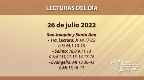 Lecturas del día: 26 de julio 2022