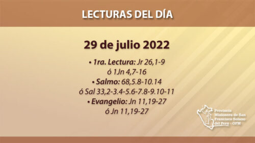 Lecturas del día: 29 de julio 2022