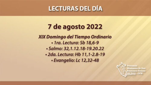 Lecturas del día: 7 de agosto 2022