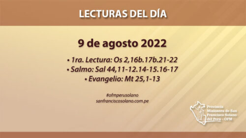 Lecturas del día: 9 de agosto 2022