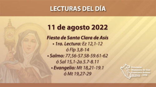 Lecturas del día: 11 de agosto 2022