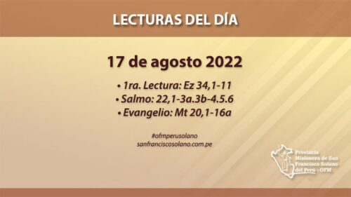 Lecturas del día: 17 de agosto 2022