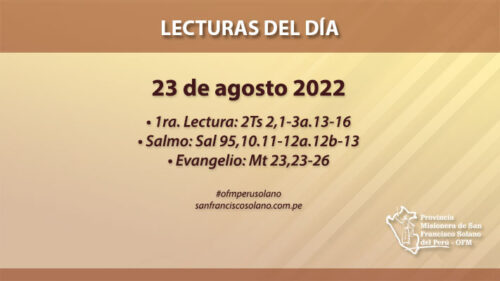 Lecturas del día: 23 de agosto 2022