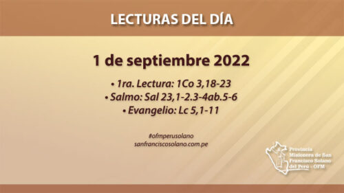 Lecturas del día: 1 de septiembre 2022