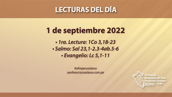 Lecturas del día: 1 de septiembre 2022