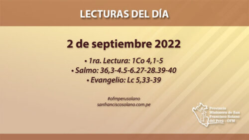 Lecturas del día: 2 de septiembre 2022