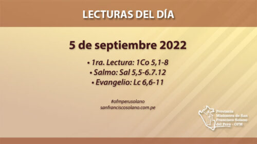 Lecturas del día: 5 de septiembre 2022