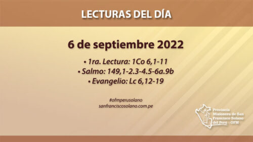 Lecturas del día: 6 de septiembre 2022