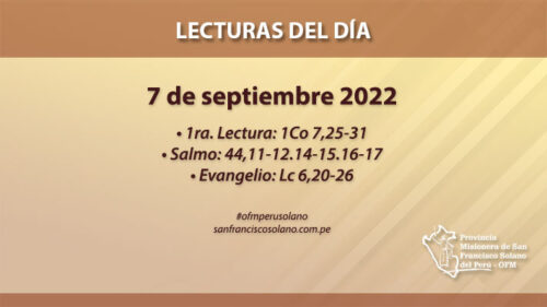 Lecturas del día: 7 de septiembre 2022