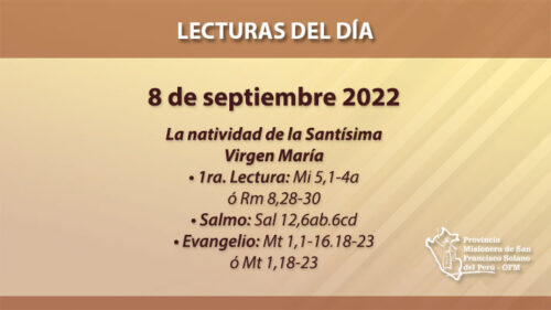 Lecturas del día: 8 de septiembre 2022