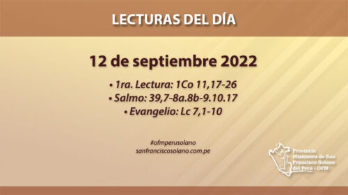 Lecturas del día: 12 de septiembre 2022