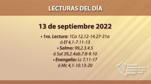 Lecturas del día: 13 de septiembre 2022