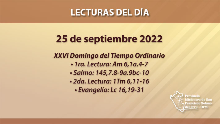 Lecturas del día: 25 de septiembre 2022