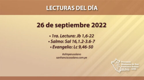 Lecturas del día: 26 de septiembre 2022