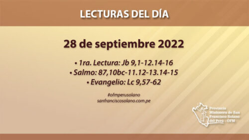 Lecturas del día: 28 de septiembre 2022