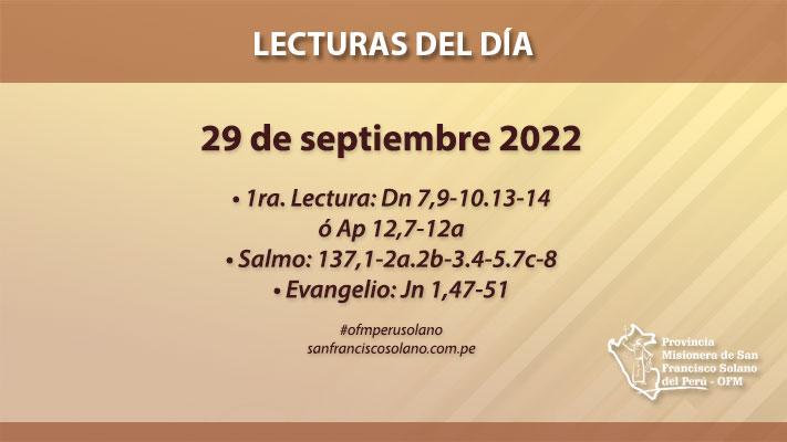 Lecturas del día: 29 de septiembre 2022