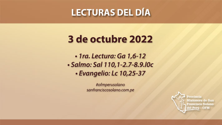 Lecturas del día: 3 de octubre 2022