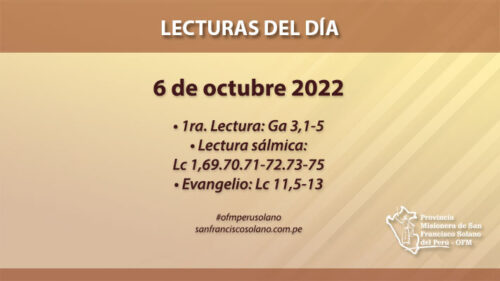 Lecturas del día: 6 de octubre 2022