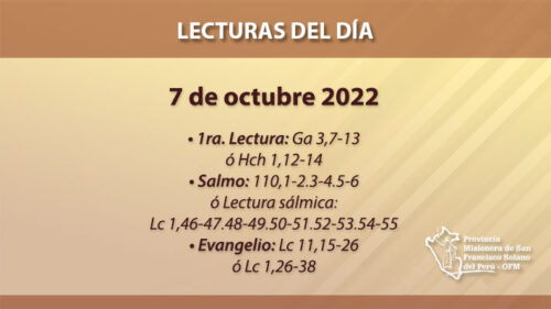 Lecturas del día: 7 de octubre 2022