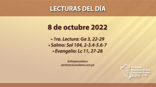 Lecturas del día: 8 de octubre 2022