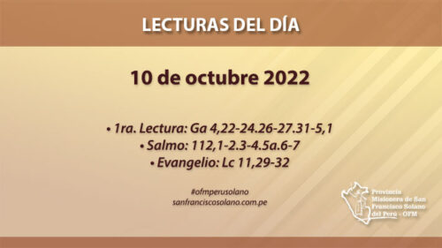 Lecturas del día: 10 de octubre 2022