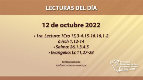 Lecturas del día: 12 de octubre 2022