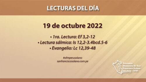 Lecturas del día: 19 de octubre 2022