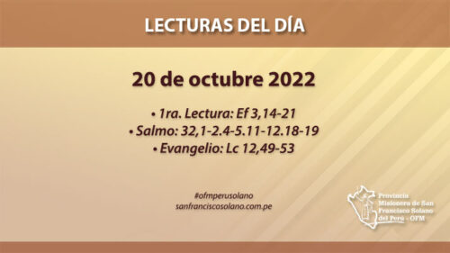 Lecturas del día: 20 de octubre 2022