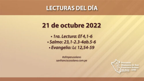 Lecturas del día: 21 de octubre 2022