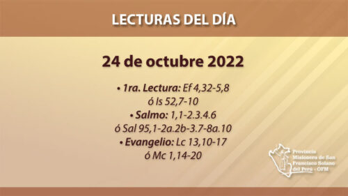 Lecturas del día: 24 de octubre 2022