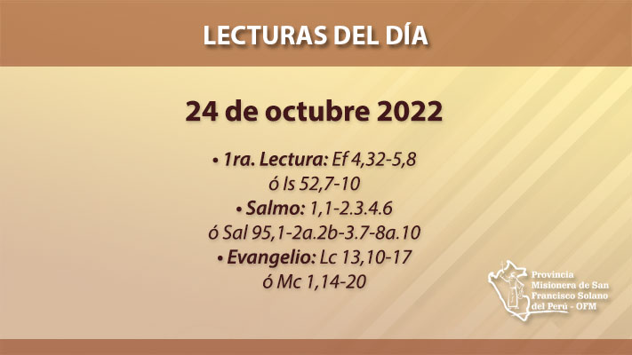 Lecturas del día: 24 de octubre 2022