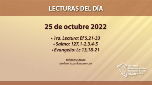 Lecturas del día: 25 de octubre 2022